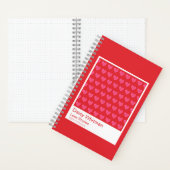 Cahier à spirale à cœurs illustrés rose et rouge (À l'intérieur)