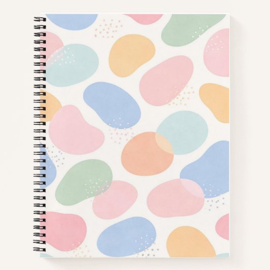 Cahier à spirale à formes abstraites pastel (Devant)
