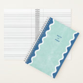 Cahier à spirale à lignes ondulées bleu-vert (À l'intérieur)