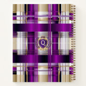 Cahier à spirale à monogramme à carreaux violets (Dos)