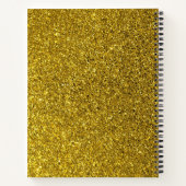 Cahier à spirale à monogramme avec paillettes doré (Dos)