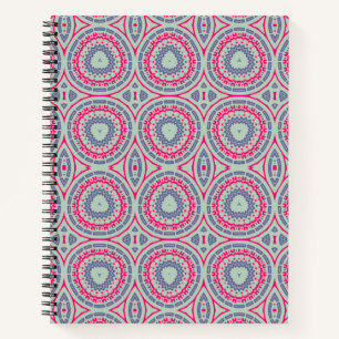 Cahier à spirale à motif circulaire rose