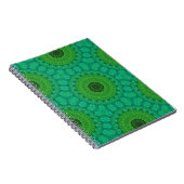 Cahier à spirale à motif circulaire vert et bleu (Côté Droit)