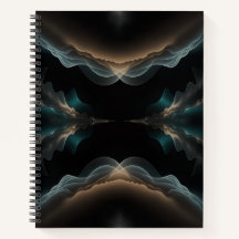 Cahier à spirale abstrait à motif de vague