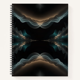 Cahier à spirale abstrait à motif de vague