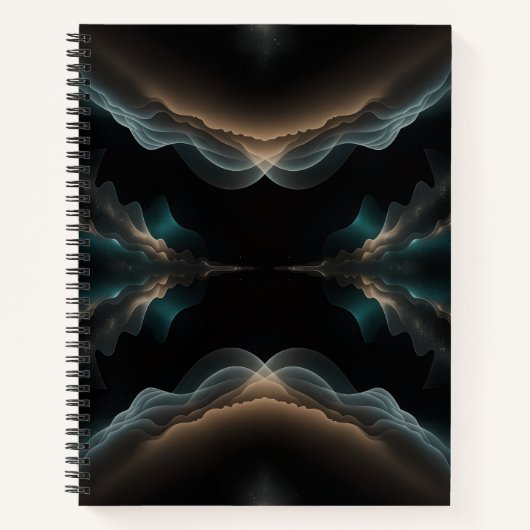 Cahier à spirale abstrait à motif de vague (Devant)