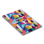Cahier à spirale abstrait coloré avec nom (Côté Droit)