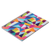 Cahier à spirale abstrait coloré avec nom (Côté gauche)