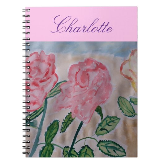 Cahier à spirale Abstrait Roses d'été (Devant)