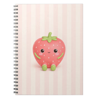 Cahier à spirale adorable aux fraises Kawaii
