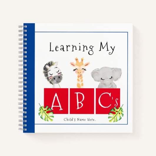 Cahier à spirale Alphabet des bébés animaux (Devant)