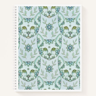 Cahier à spirale AQUA CATS avec FLEURS