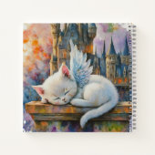 Cahier à spirale aquarelle Chat Angel Blanc (Dos)