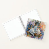 Cahier à spirale aquarelle Chat Angel Blanc (Intérieur)