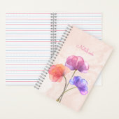 Cahier à spirale aquarelle rose 14 x 21,5 cm (À l'intérieur)