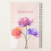 Cahier à spirale aquarelle rose 14 x 21,5 cm (Verso)