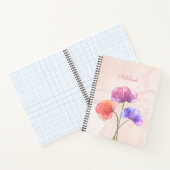 Cahier à spirale aquarelle rose 21,59 cm x 27,94 c (Intérieur)