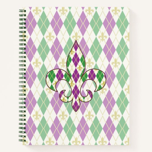 Cahier à spirale Argyle Mardi Gras (Devant)