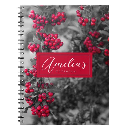 Cahier à spirale aux baies de pyracantha (Devant)