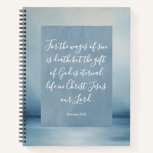Cahier à spirale avec image du verset biblique Rom