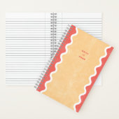 Cahier à spirale avec lignes ondulées orange rouge (À l'intérieur)