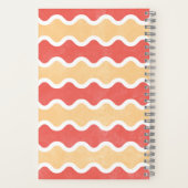 Cahier à spirale avec lignes ondulées orange rouge (Verso)