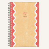 Cahier à spirale avec lignes ondulées orange rouge (Recto)