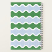 Cahier à spirale avec lignes ondulées vertes et bl (Verso)