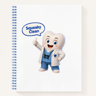 Cahier à spirale avec mascotte de dent propre comm