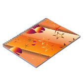 Cahier à spirale avec motif abstrait orange (Côté gauche)