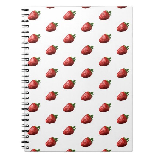 Cahier à spirale avec motif joli fruit fraise (Devant)