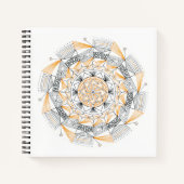 Cahier à spirale avec motif mandala orange (Devant)