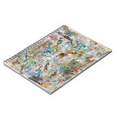 Cahier à spirale avec œuvre d'art florale en techn (Côté gauche)