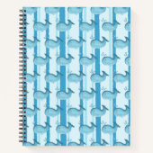 Cahier à spirale bébé baleine mignonne rayures ble (Devant)