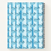 Cahier à spirale bébé baleine mignonne rayures ble (Dos)