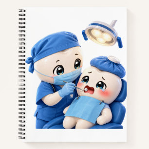 Cahier à spirale bébé patient dentiste mignon