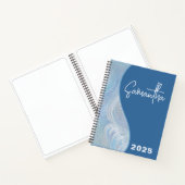 Cahier à spirale bleu dégradé iridescent de luxe (Intérieur)
