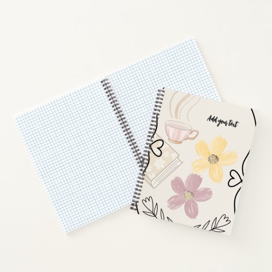 Cahier à spirale Café & Fleurs pour les amoureux d (Intérieur)