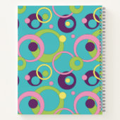 Cahier à spirale Cercles bleus funky (Dos)