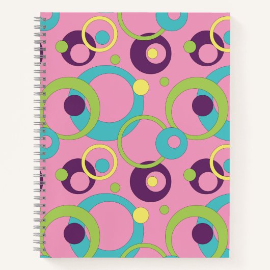 Cahier à spirale Cercles Rose Funky (Devant)