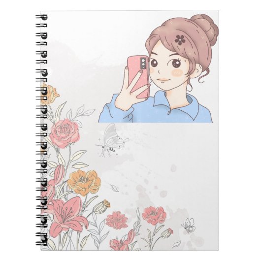 Cahier à spirale charmant pour filles : (Devant)