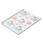 Cahier à spirale Chat Licorne Rose Bleu (Côté gauche)
