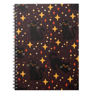 Cahier à spirale Chats sorciers étoilés