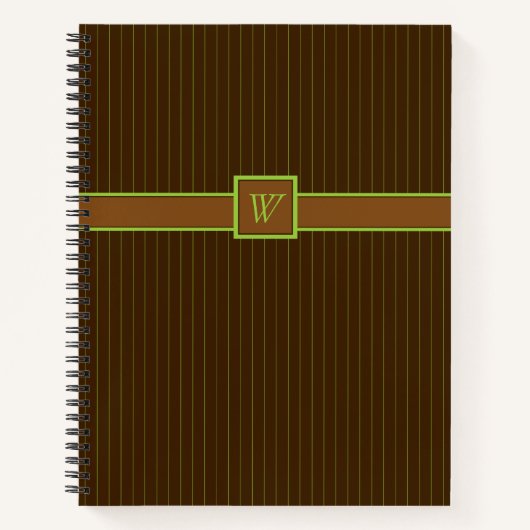 Cahier à spirale Chocolat aux rayures lime (Devant)