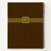 Cahier à spirale Chocolat aux rayures lime (Dos)