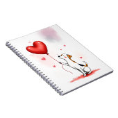 Cahier à spirale coeurs rouges Chien mignon (Côté Droit)