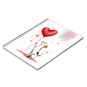 Cahier à spirale coeurs rouges Chien mignon (Côté gauche)