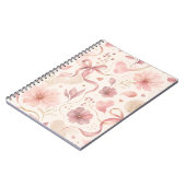 Cahier à spirale Coquette Rose Fleurs et Ruban (Côté gauche)