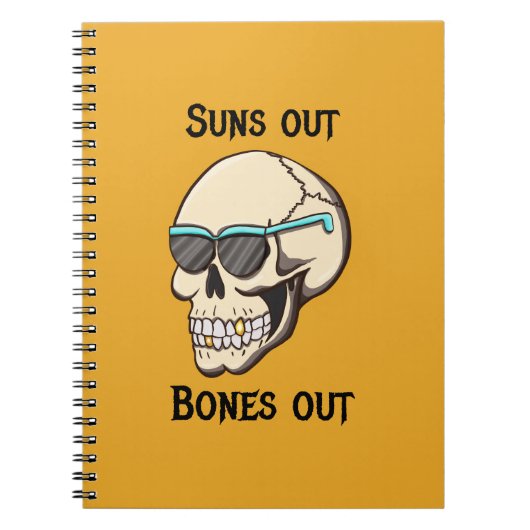 Cahier à spirale crâne Suns Out Bones Out (Devant)