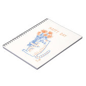 Cahier à spirale Cute Cat Holding Flowers Happy Da (Côté gauche)